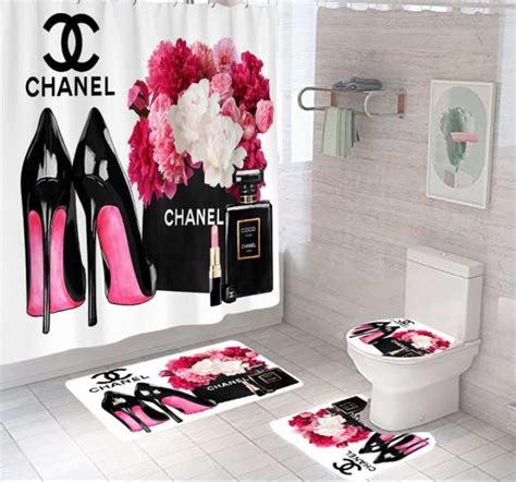 shower curtain Chanel bathroom set